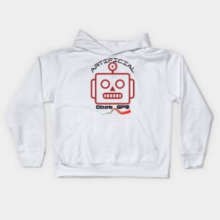 Chat GPT Artificial , Red Robot Kids Hoodie